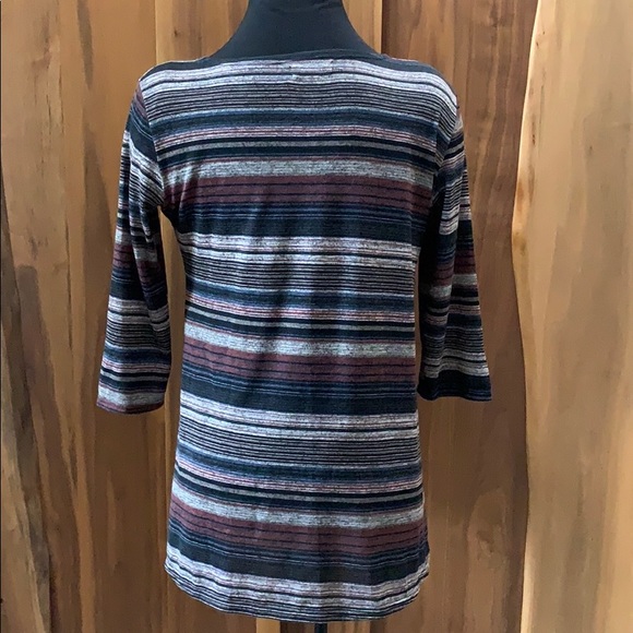 Ivy Greed Women's Brown Striped Summer Sweater, ML - Picture 2 of 7